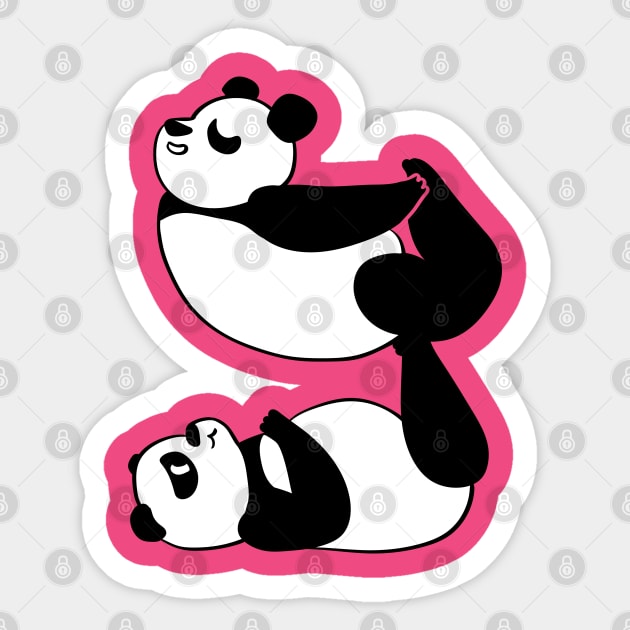 Acroyoga Panda Sticker by huebucket